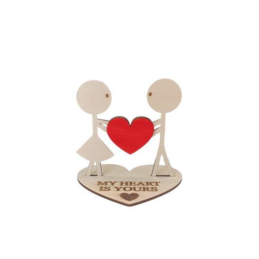 Statuetta in legno di coppia personalizzata