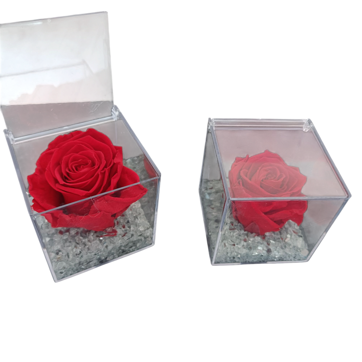 Scatolino decorativo con rosa stabilizzata eterna