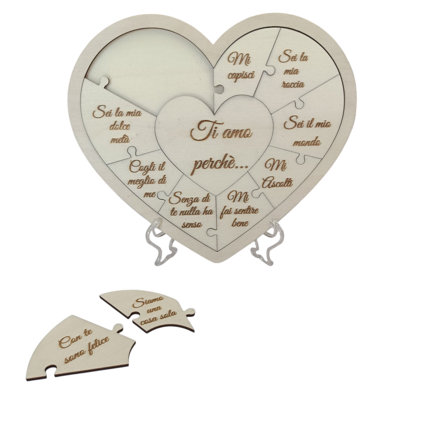 Cuore di Legno Puzzle Personalizzato
