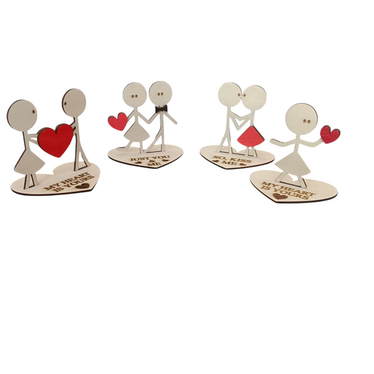 Statuetta in legno di coppia personalizzata